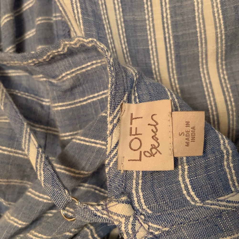 LOFT /women’s Beach dress, S, light blue and white - Picture 8 of 9
